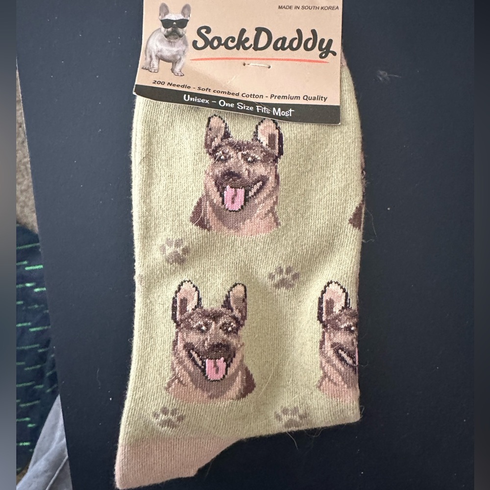German Shepherd dog print socks